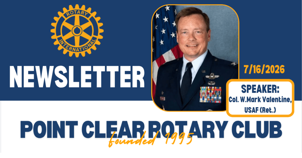 7/16/26 Club Newsletter: