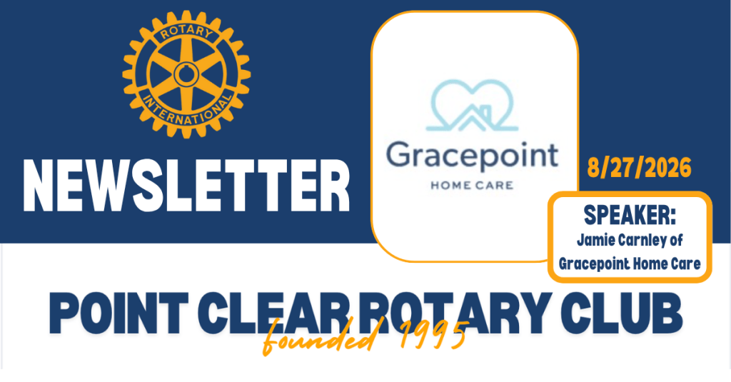 8/27/26 Club Newsletter: